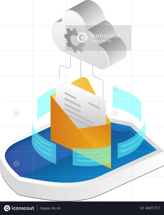 Cloud email processing  Illustration