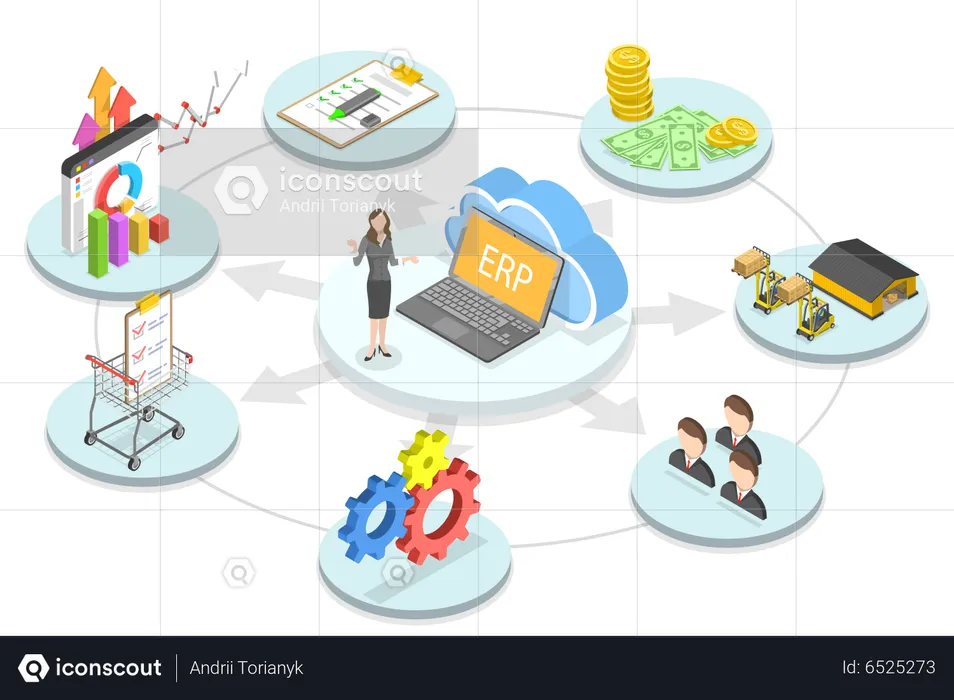 ERP cloud  Illustration