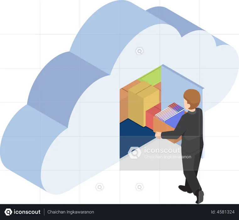 Cloud file management  Illustration