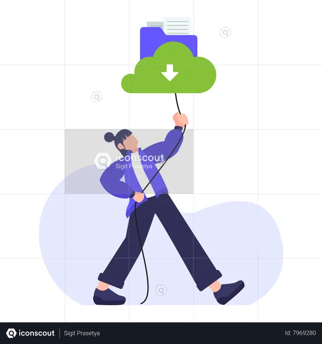 Cloud folder download  Illustration