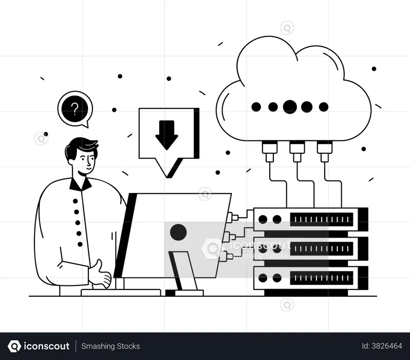 Cloud hosting  Illustration