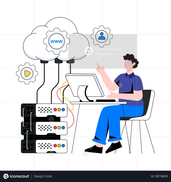 Cloud-Hosting  Illustration