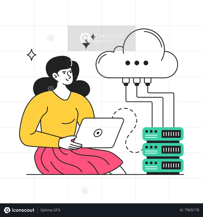 Cloud Hosting  Illustration