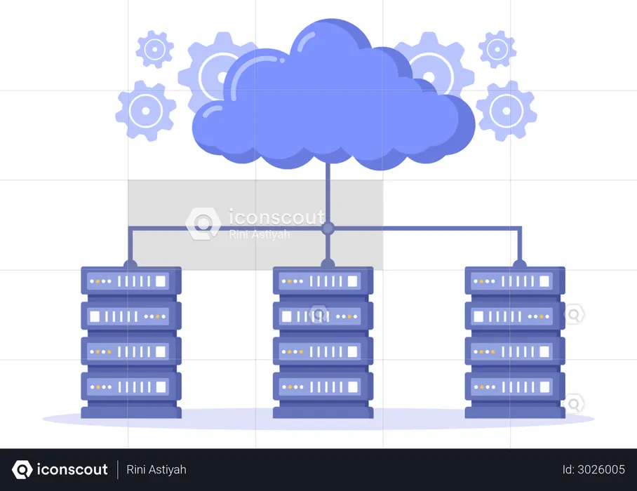 Cloud Hosting Management  Illustration