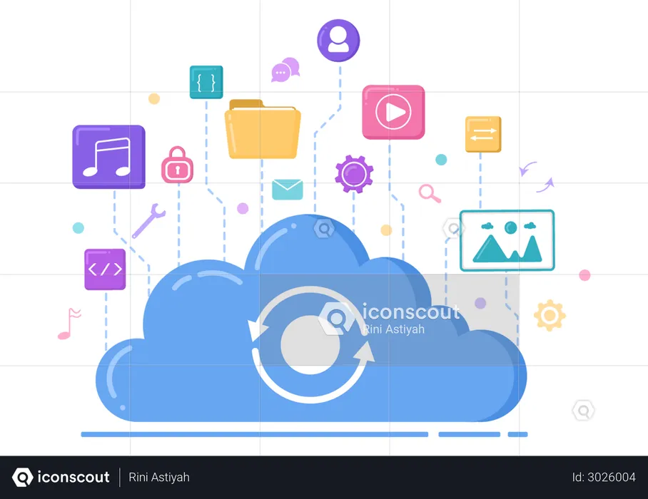 Cloud Hosting Service  Illustration