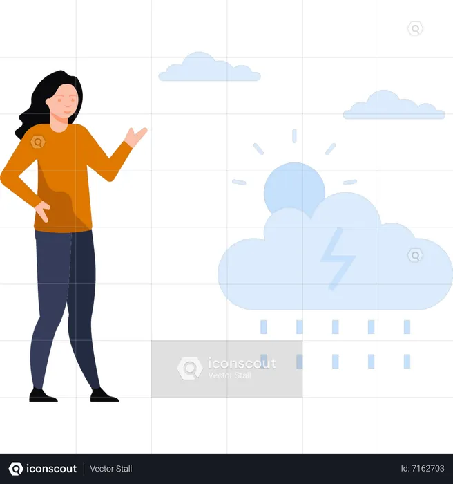 Cloud is pouring rain  Illustration