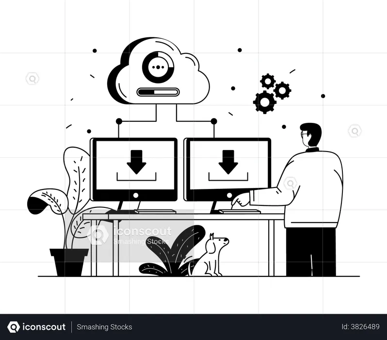 Cloud Lan network  Illustration