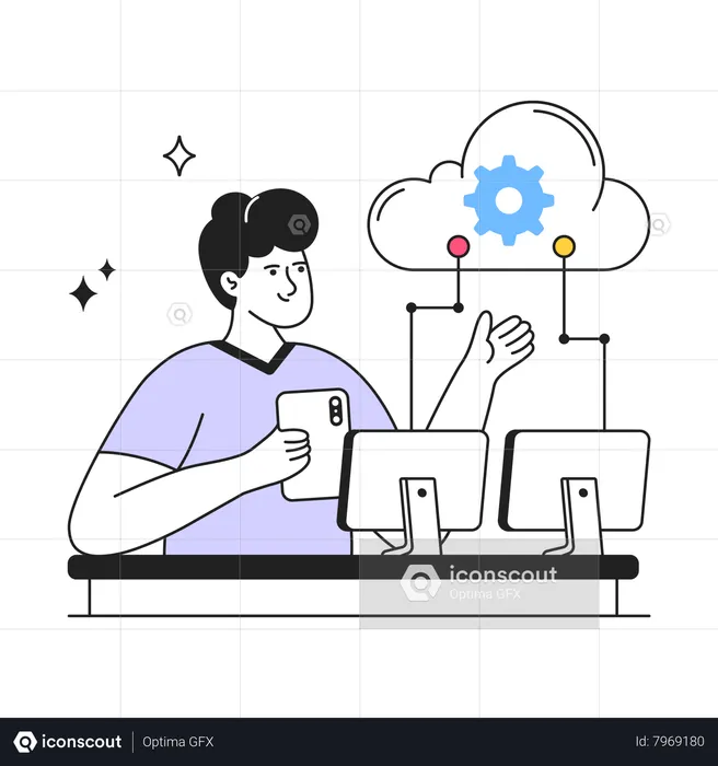 Cloud Lan Network  Illustration