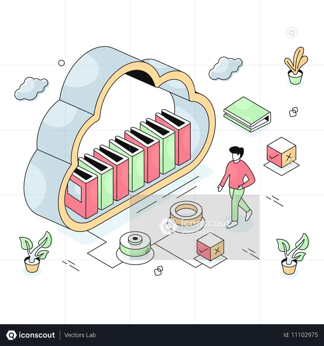 Cloud Library  Illustration