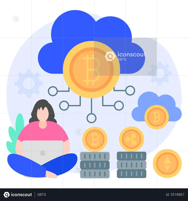 Cloud Mining  Illustration