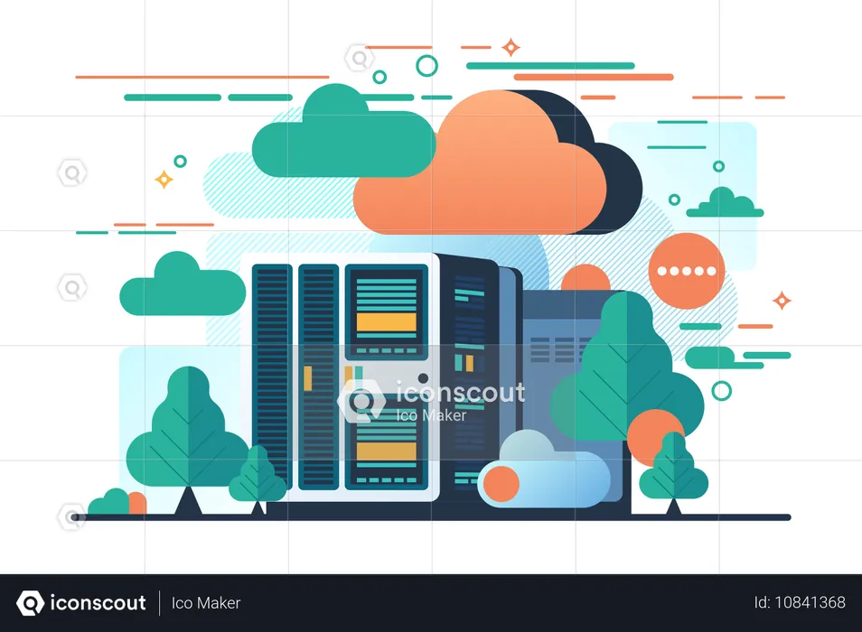 Cloud network management  Illustration