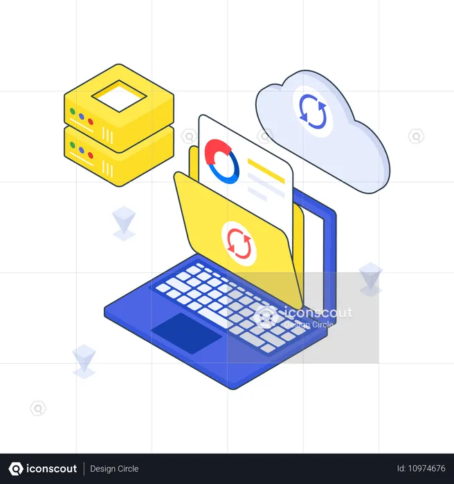 Cloud-Ordner mit Datensicherung  Illustration