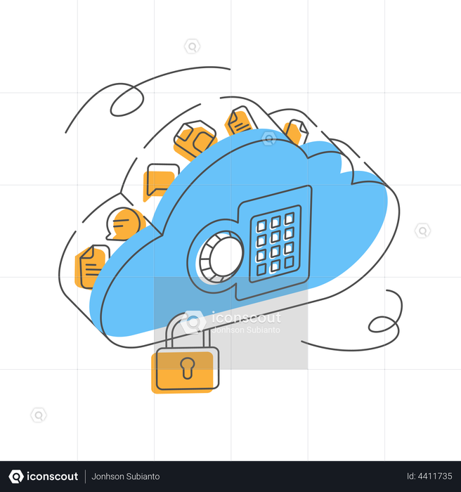 Best Premium Cloud security Illustration download in PNG & Vector format