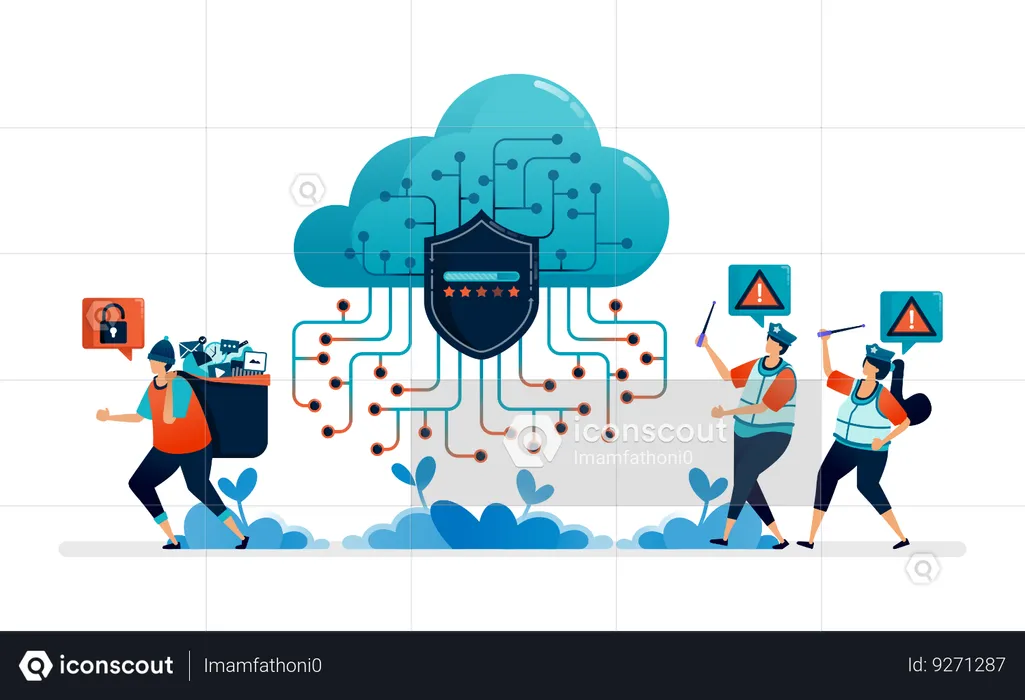 Cloud Security Guard  Illustration