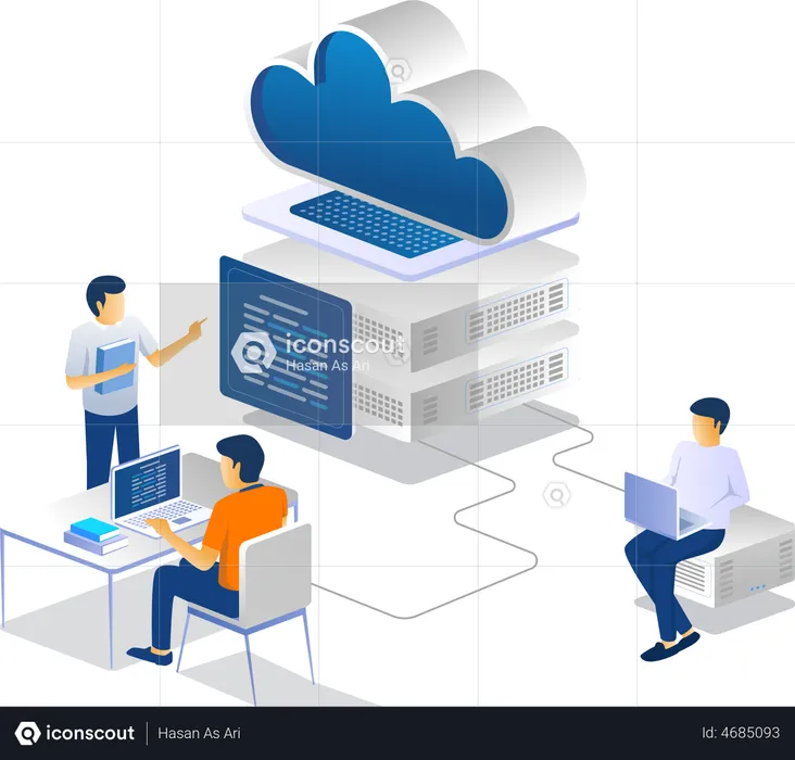 Cloud server  Illustration