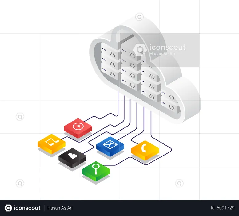 Cloud server application  Illustration