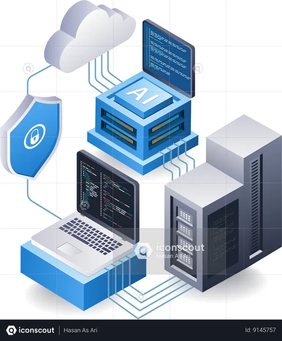 Cloud server data  Illustration