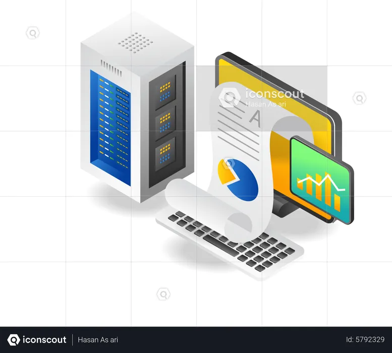 Cloud server data analysis  Illustration