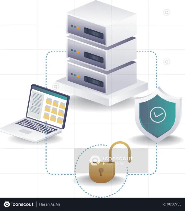 Cloud Server Data Security System  Illustration