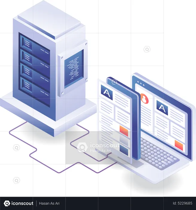 Cloud server database  Illustration