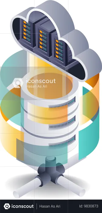 Cloud Server Database Technology Systems  Illustration