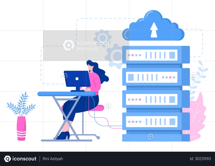 Cloud Server Hosting  Illustration