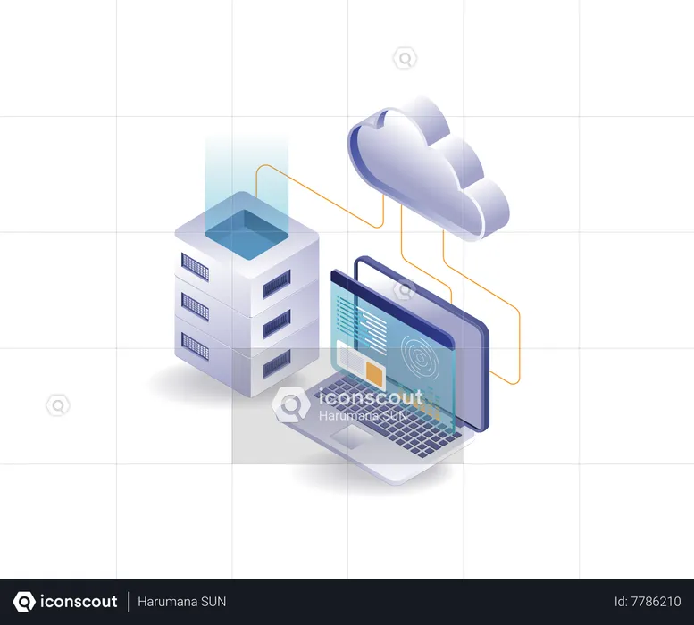 Cloud server hosting analysis  Illustration