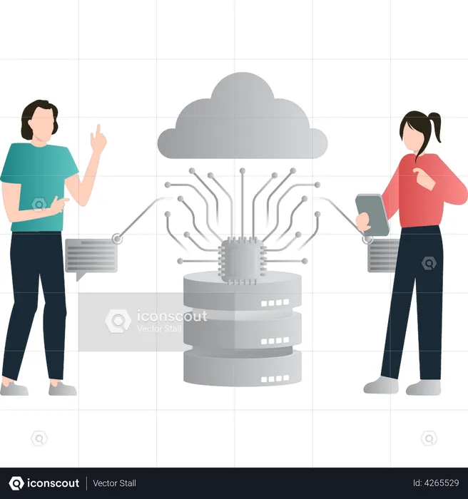 Cloud server management  Illustration