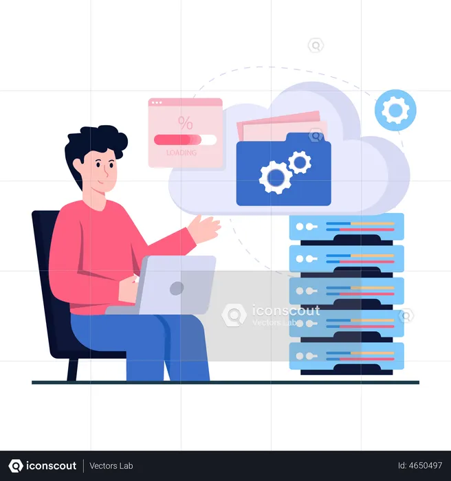 Cloud Server Management  Illustration