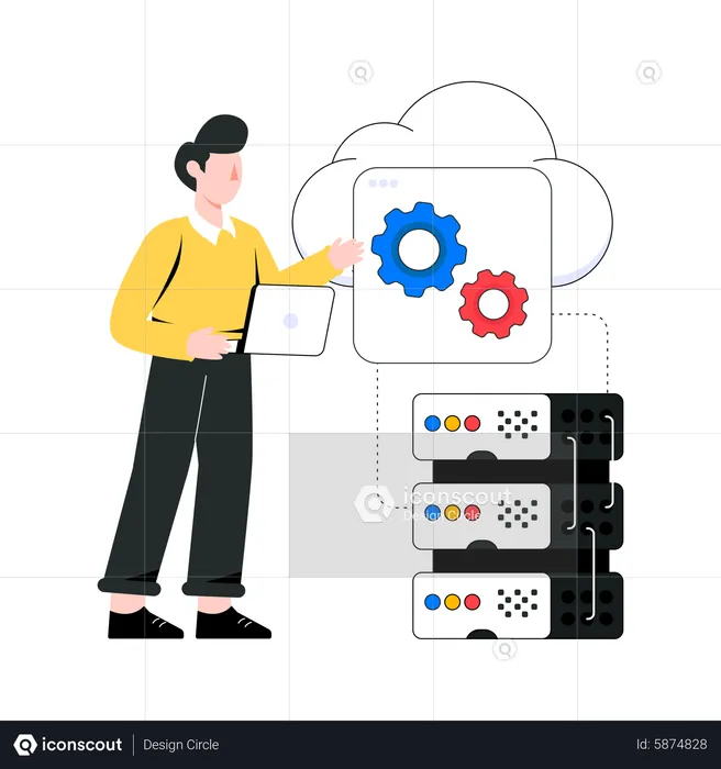 Cloud Server management  Illustration