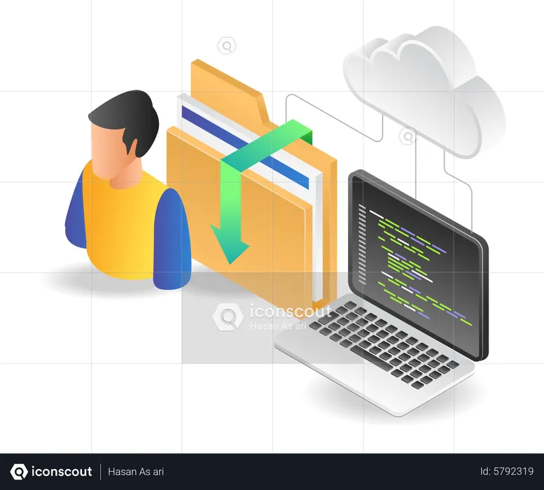 Cloud server program  Illustration