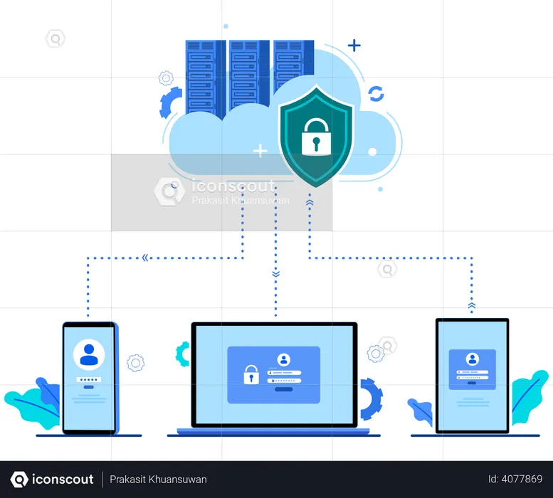 Cloud Server Security  Illustration