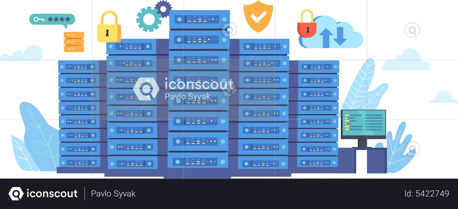 Cloud server security  Illustration