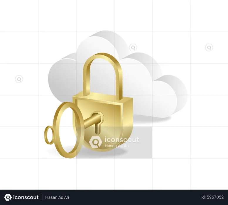 Cloud server security key  Illustration