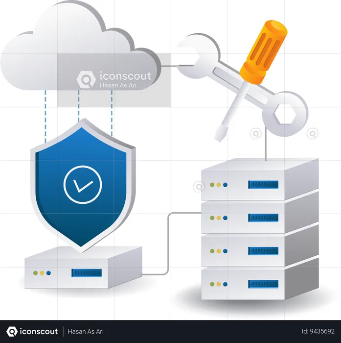 Cloud server security maintenance technology  Illustration