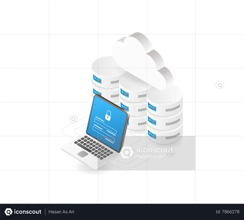 Cloud server security password  Illustration