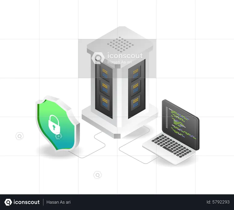 Cloud server security program  Illustration
