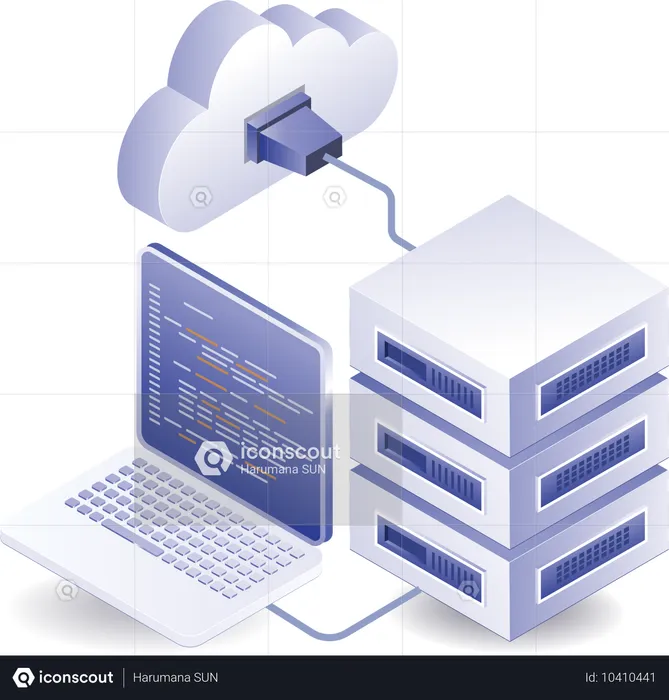 Cloud server technology computer program data  Illustration