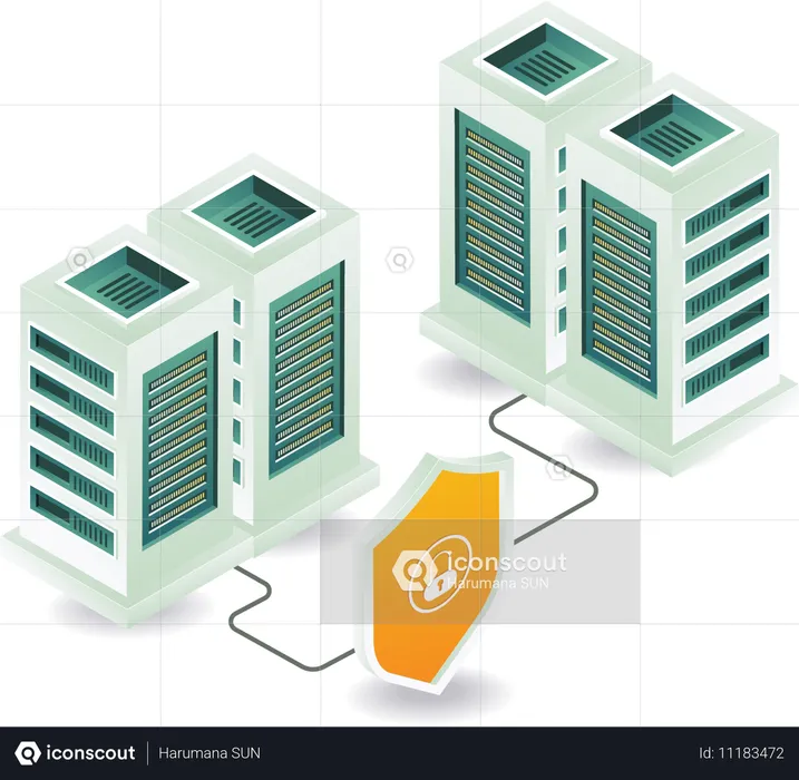 Cloud server technology security management  Illustration