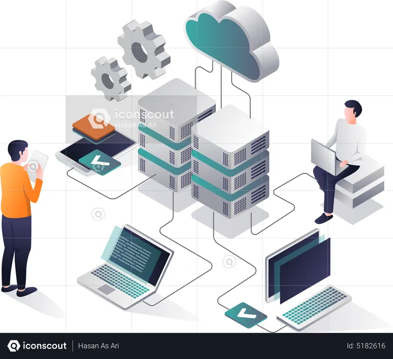 Cloud server testing  Illustration