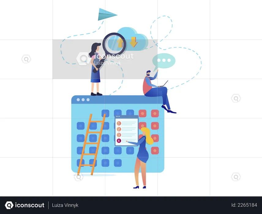 Cloud Service Timetable Organization  Illustration