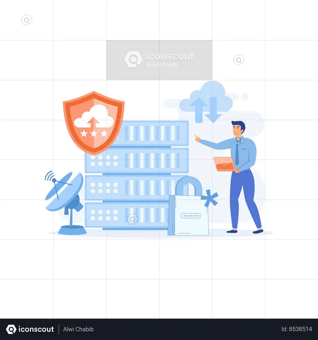 Cloud Shared Documents  Illustration