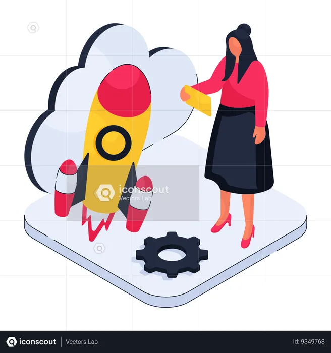 Cloud startup  Illustration