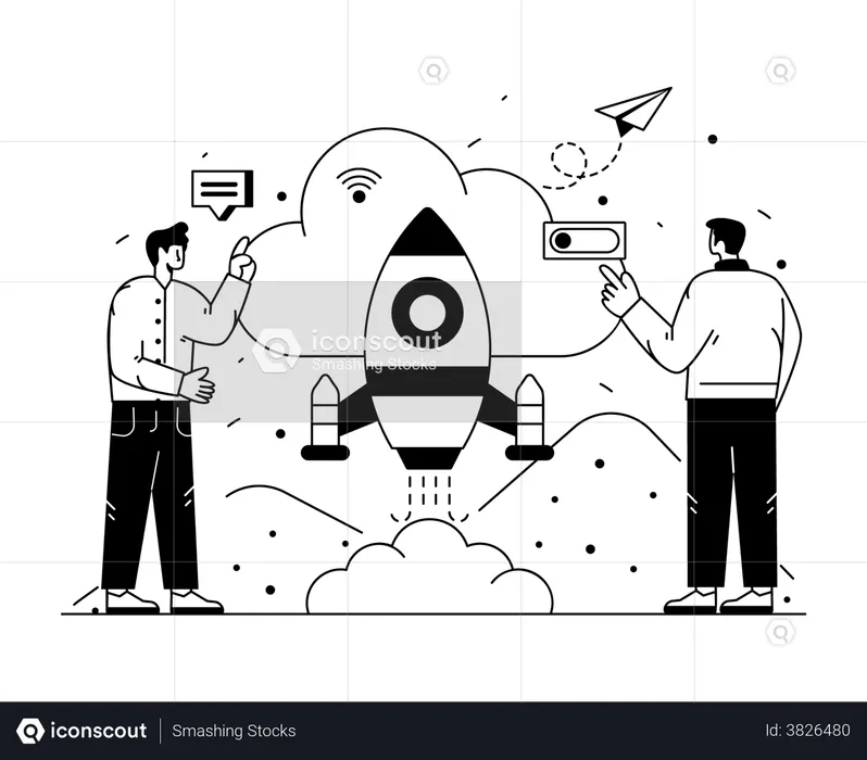 Cloud startup  Illustration