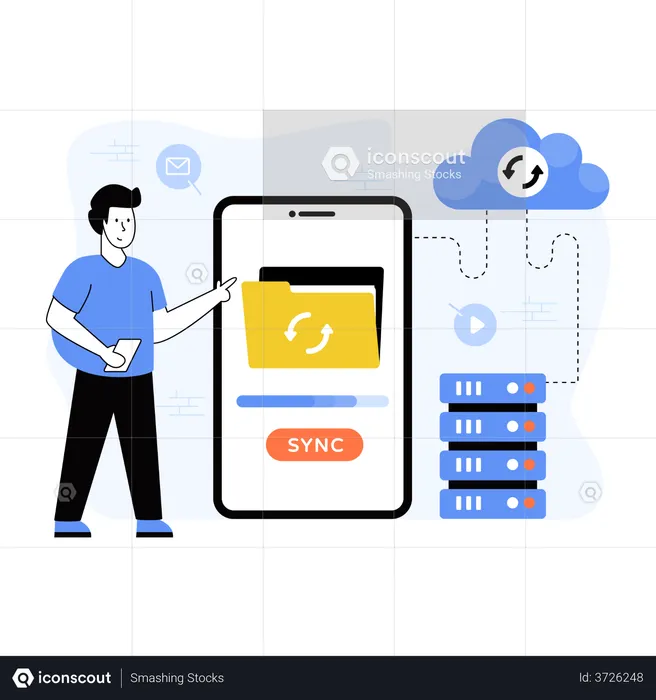Cloud Syncing  Illustration