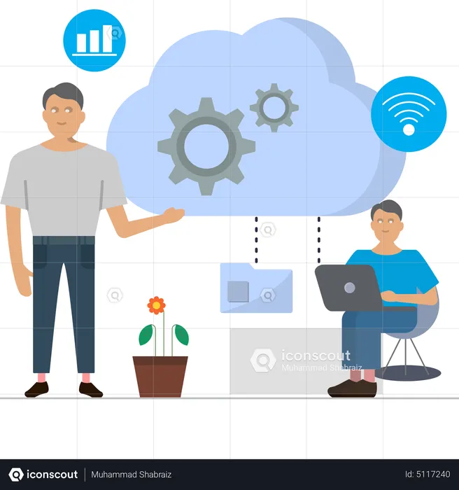 Cloud syncing  Illustration