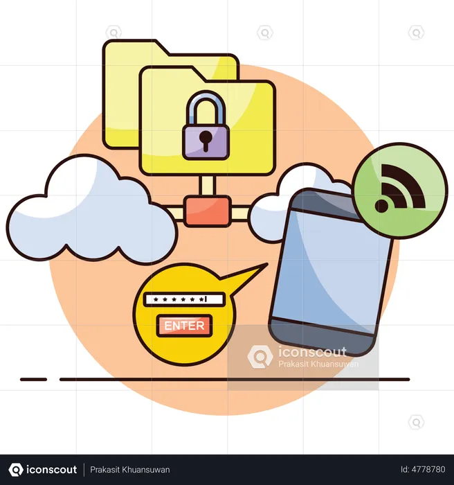 Cloud Transfer Encryption  Illustration