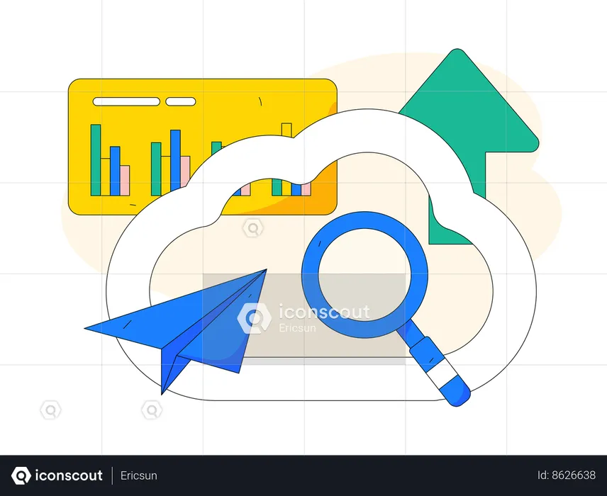 Cloud uploading  Illustration