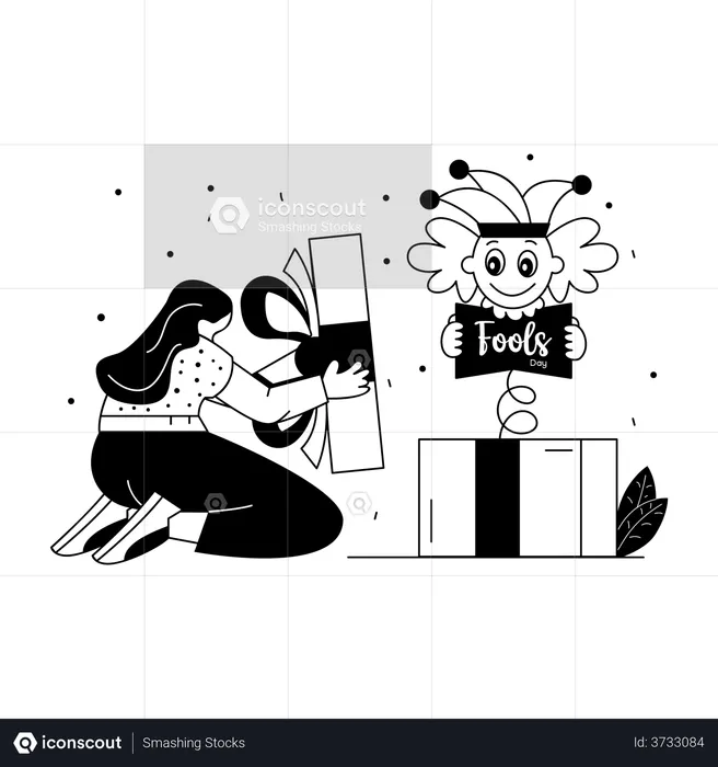 Clown box prank  Illustration
