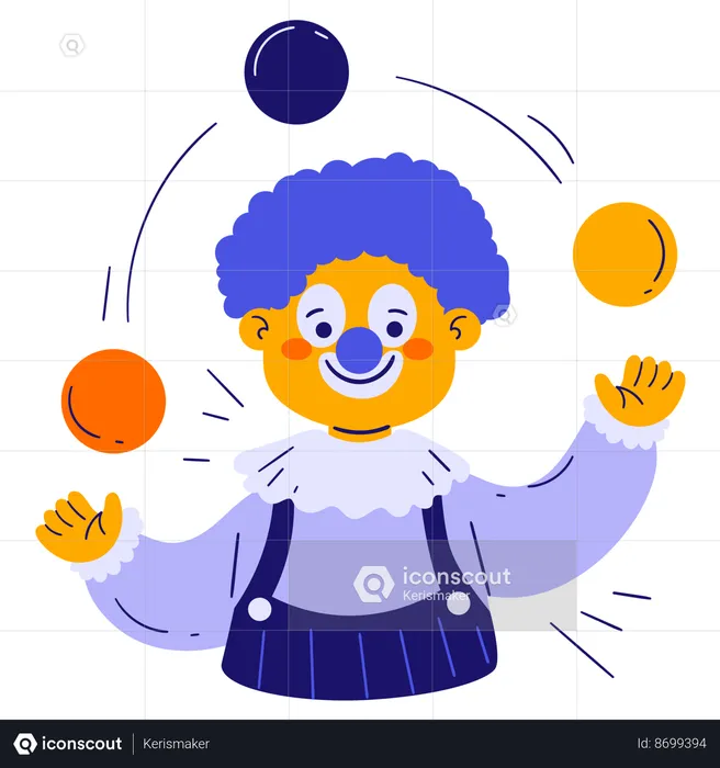 Clown juggling  Illustration